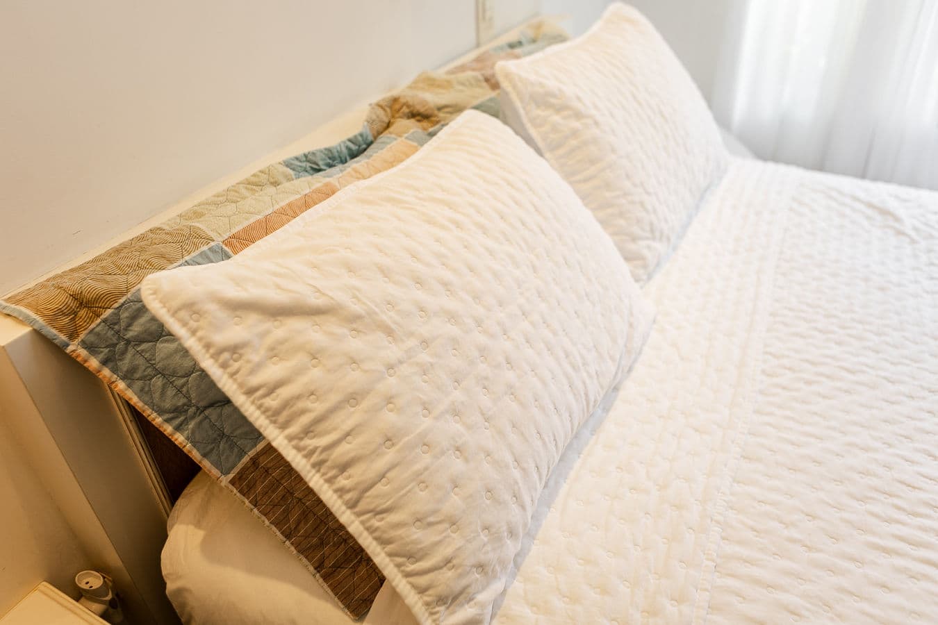 Detalhe da roupa de cama premium